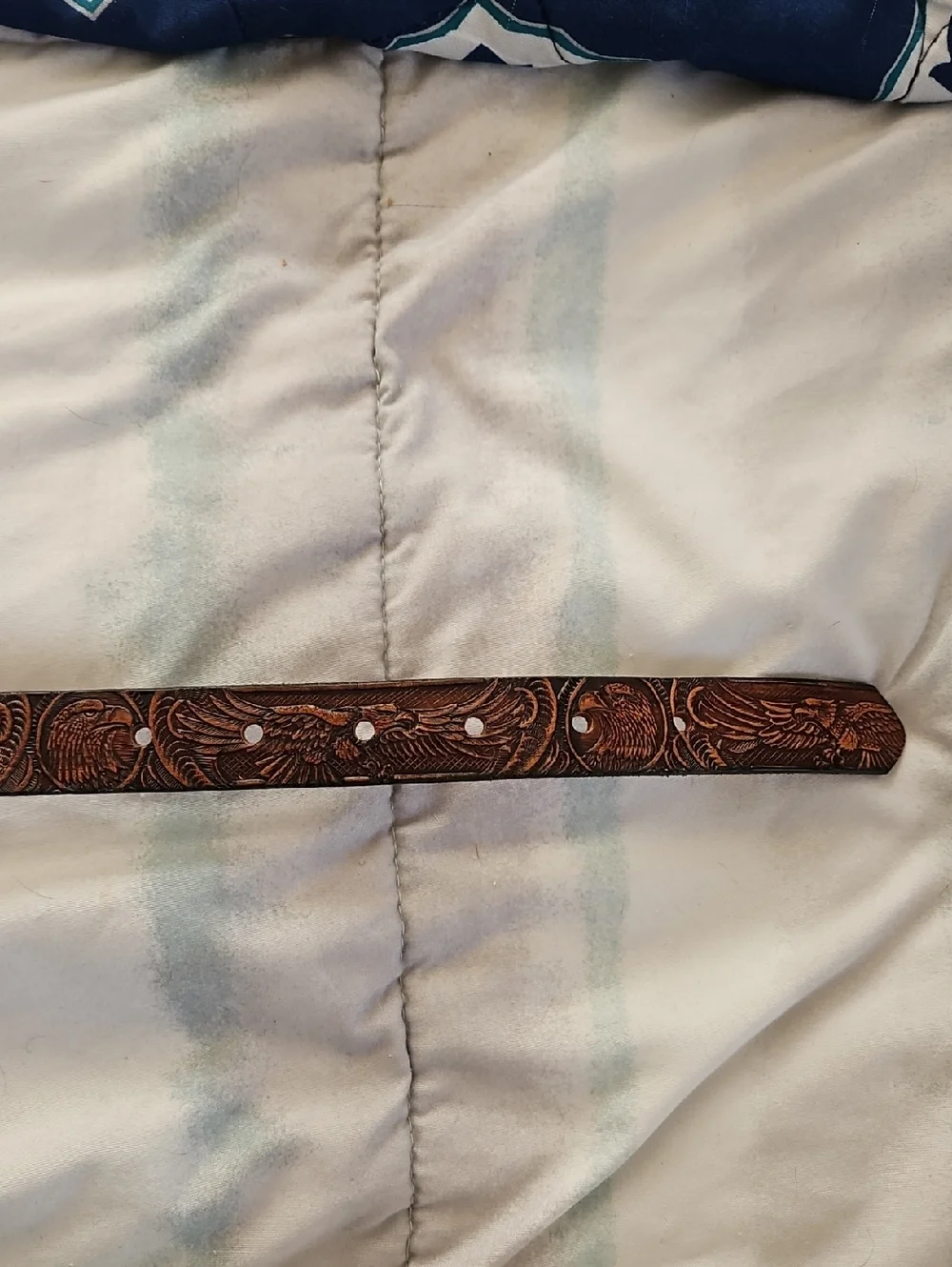 Vintage Western Indian Chief Eagle Leather Childs Belt 26